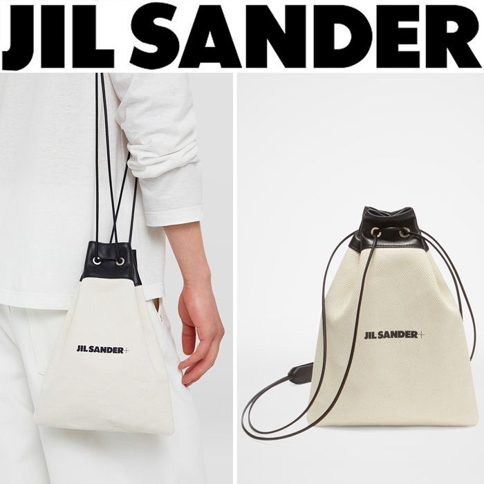JIL SANDER Plus ジルサンダー 巾着ポーチ ロゴ バッグ 男女兼用