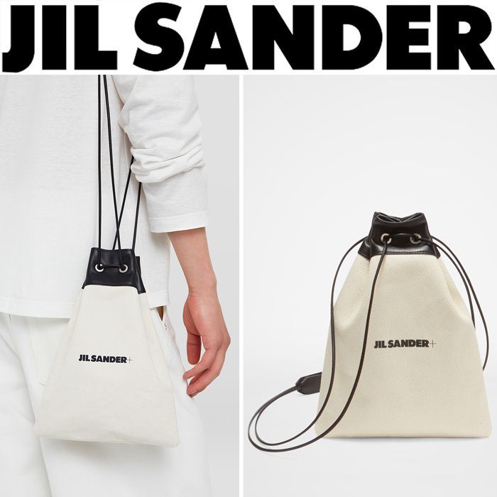 JIL SANDER Plus ジルサンダー 巾着ポーチ ロゴ バッグ 男女兼用 - メルカリ