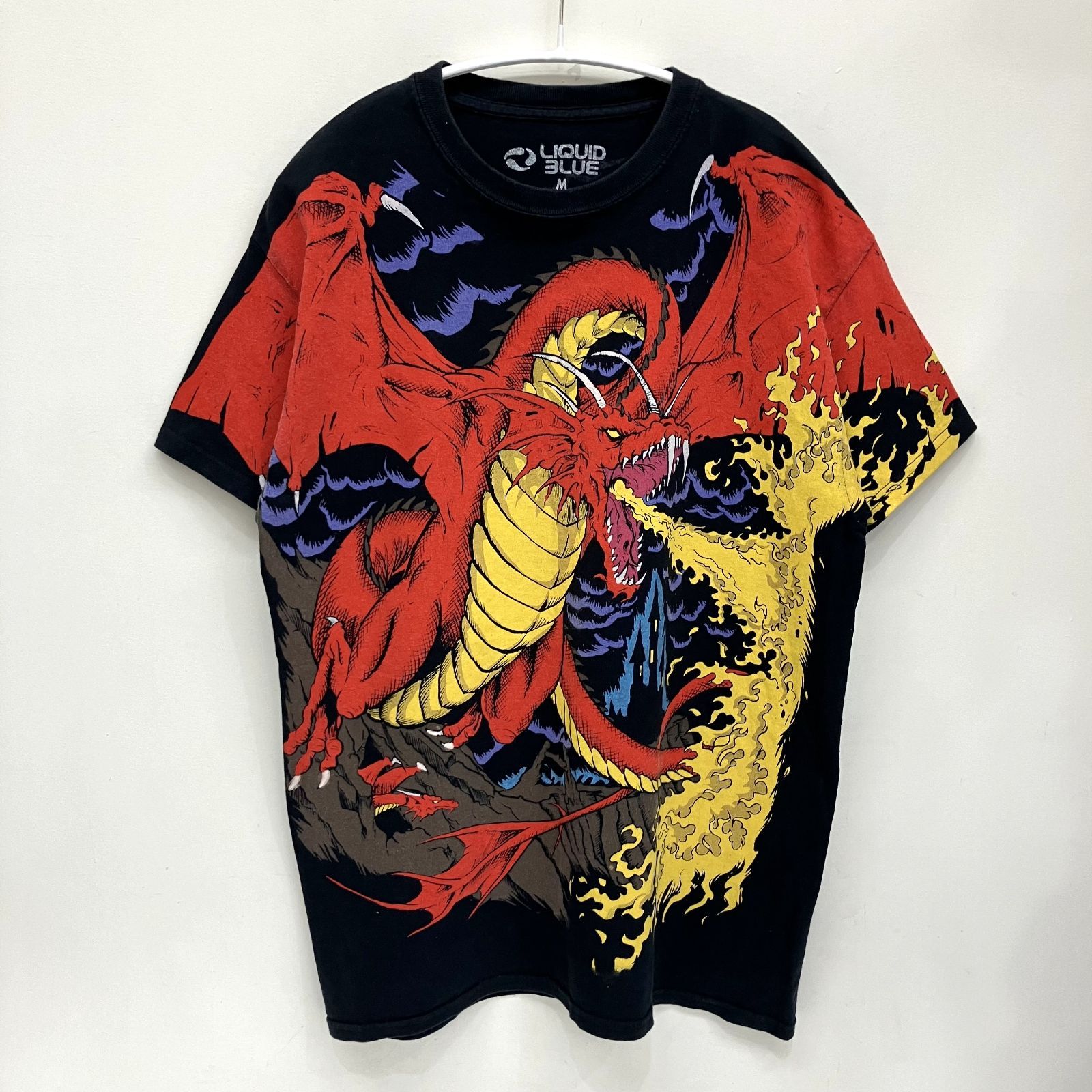 LIQUID BLUE リキッドブルー ドラゴン 騎士 両面 プリントT 古着T