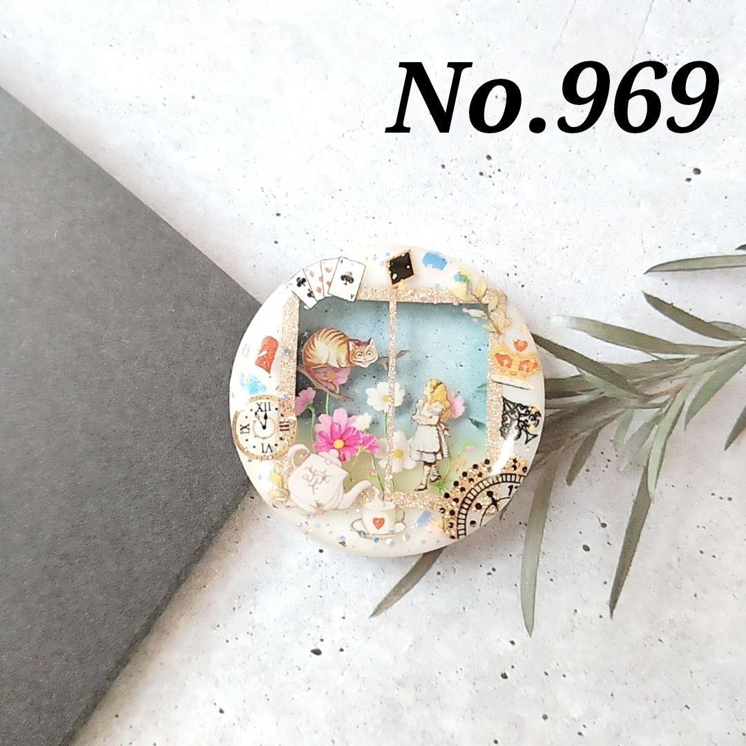 レジン　猫　ヘアゴム　ブローチ　ポニーフック　No.969 レジン猫ヘアゴムブローチポニーフックNo.969