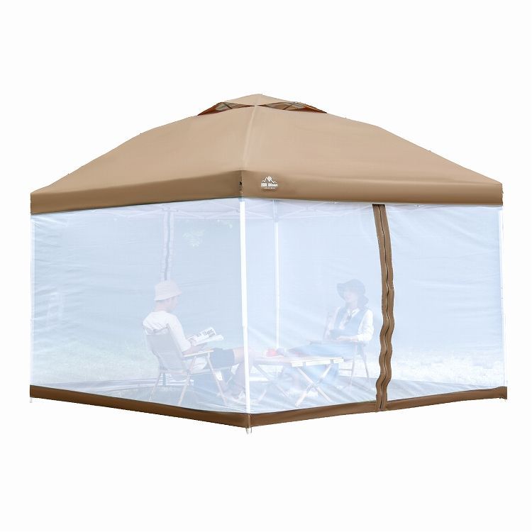 3m*3mタープテント＆メッシュシートセット ワンタッチテント グリーン