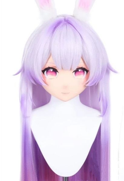 全頭マスク カツラ付き ロック付き NO.481 ドール ヘッドロリータ人形 コスプレ 変身 仮装 着ぐるみ kigurumi 二次元