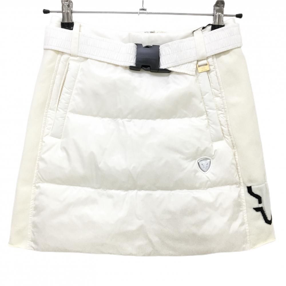 CPG ダウンスカート 白 立体ロゴ ベルト付 ダウン90％ フェザー10％ レディース 2 M ゴルフウェア 2025年モデル CPG