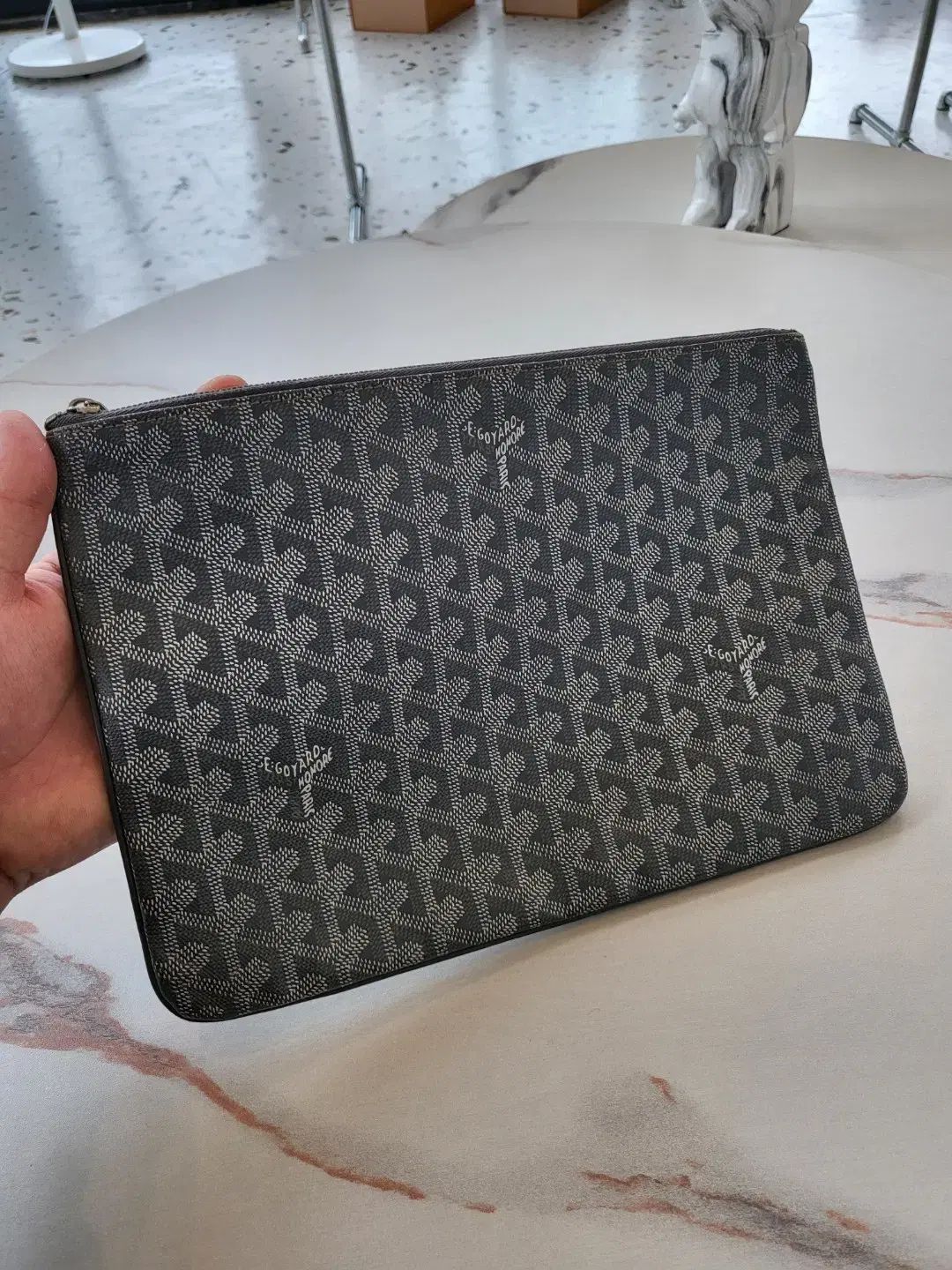 MM Goyard ゴヤール セナ クラッチバッグ グレー