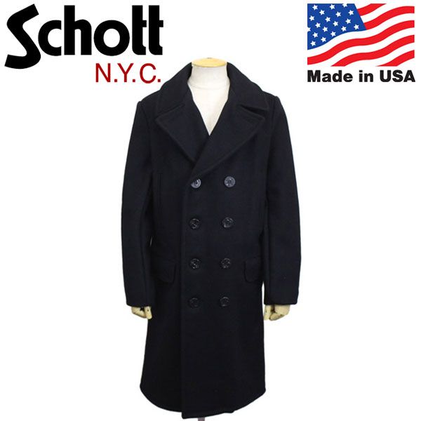 Schott (ショット) 7331 714US LONG MELTON PEA COAT ロングメルトン