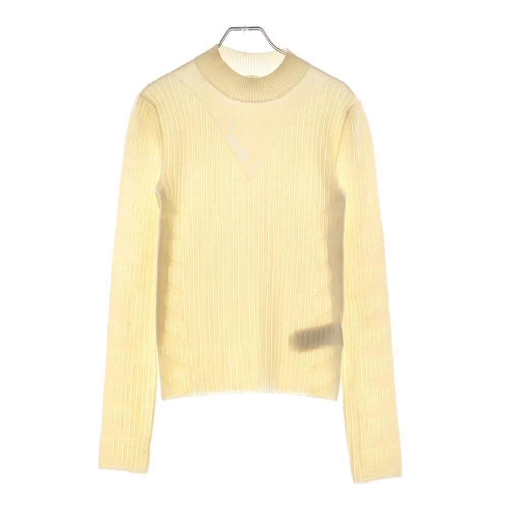 HERMES エルメス 23|24AW フィギュア アーティスティック ニット ホワイト ウール×シルク S