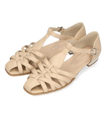Size 25.0 cm_Color BEIGE 24SS オリエンタルトラフィック サンダル グルカサンダル レディース スクエアトゥ フラット ストラップ 大きいサイズ 小さいサイズ 歩きやすい 42112 BEIGE 24SS 25.0 cm