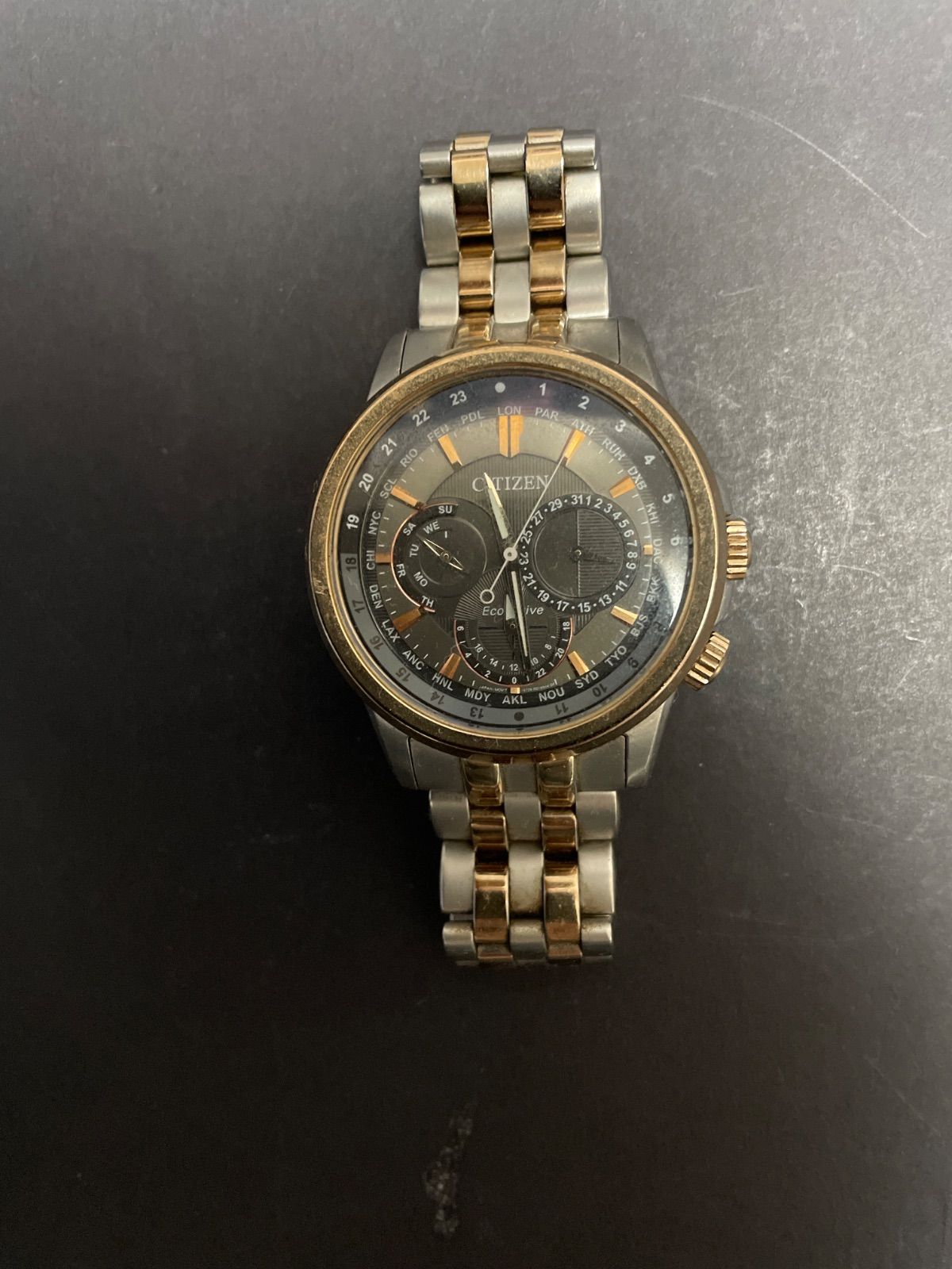 CITIZEN シチズン メンズ ソーラー 腕時計 ECO-DRIVE 稼働品