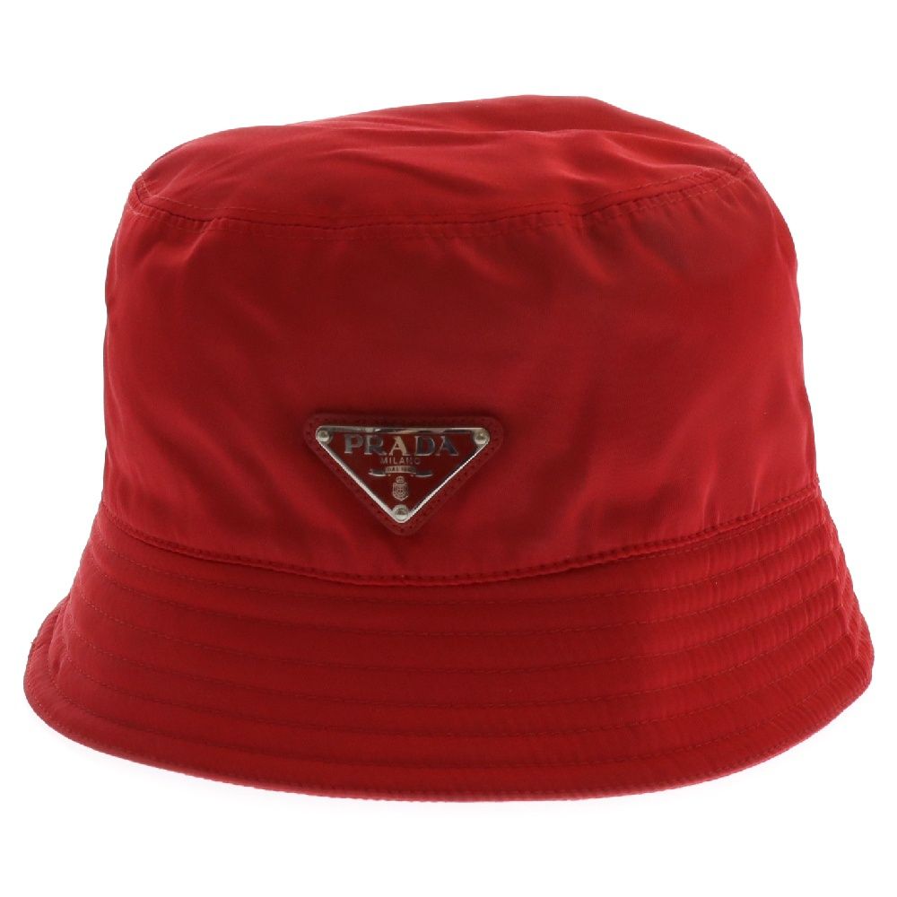 PRADA (プラダ) トライアングルロゴ ナイロンバケットハット 帽子