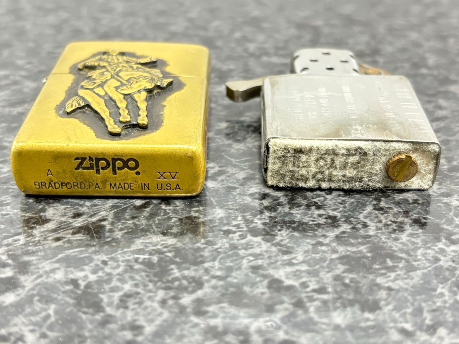 h57371ZIPPOジッポマルボロゴールド金ウエスタン1999年