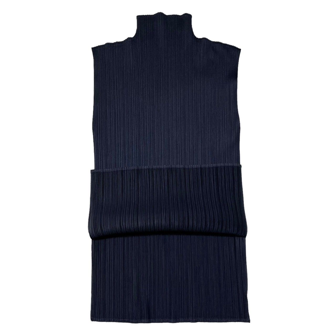 プリーツプリーズ　ノースリーブ　ネイビー　紺　3 PLEATS PLEASE プリーツプリーズPLEATS プリーツハイネック