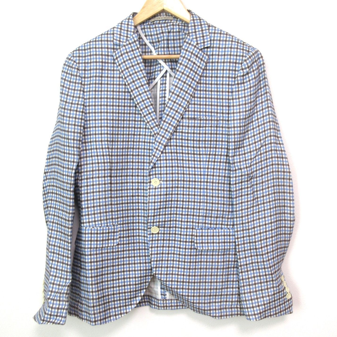 ZARA MAN ライトブルー テーラードジャケット ZARA MAN テーラードジャケット ライトブルー コットンブレンド - メルカリ