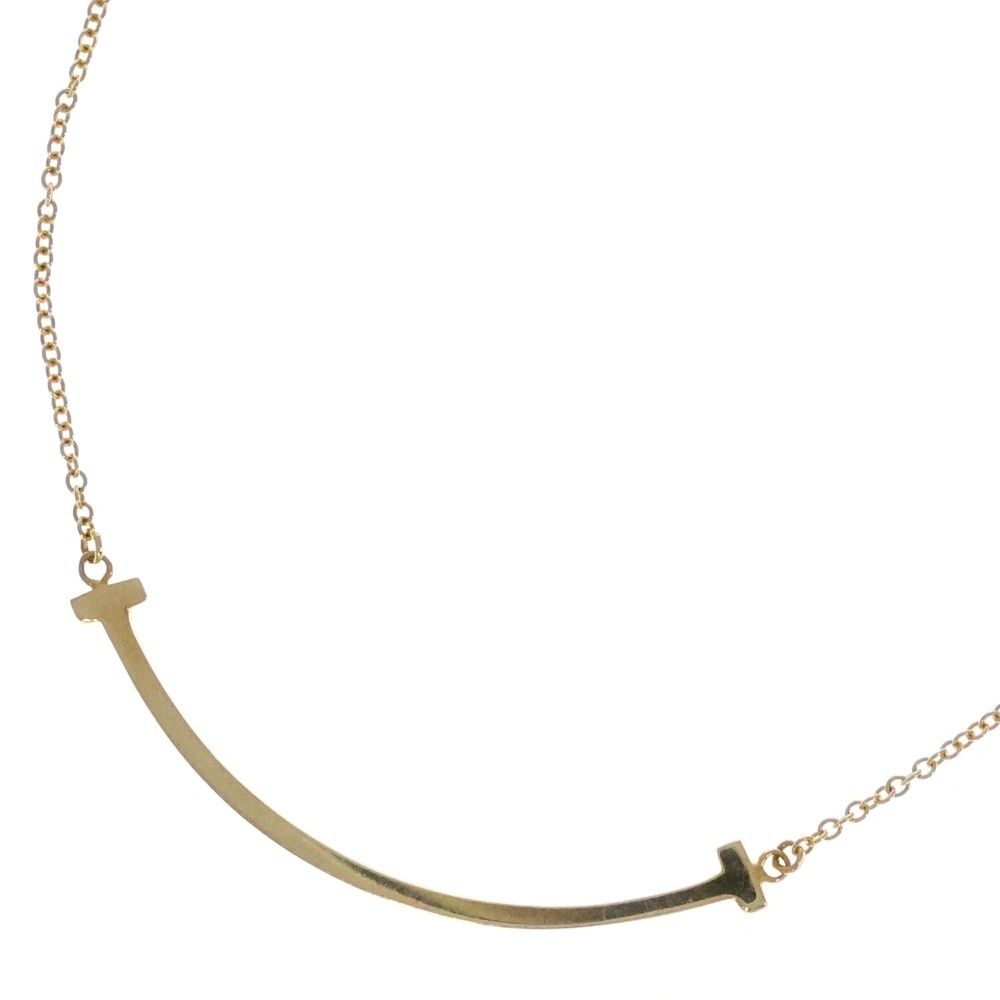 TIFFANY - Co. ティファニー Tスマイル スモール チェーン ネックレス K18YG イエローゴールド