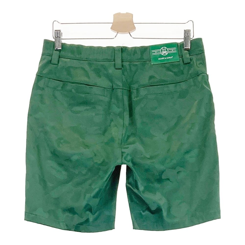 サイズ 46 MARK-LONA マークアンドロナ モデル ストレッチ ハーフパンツ カモフラ スカル 総柄 グリーン系 240101541273 ゴルフウェア メンズ ストスト