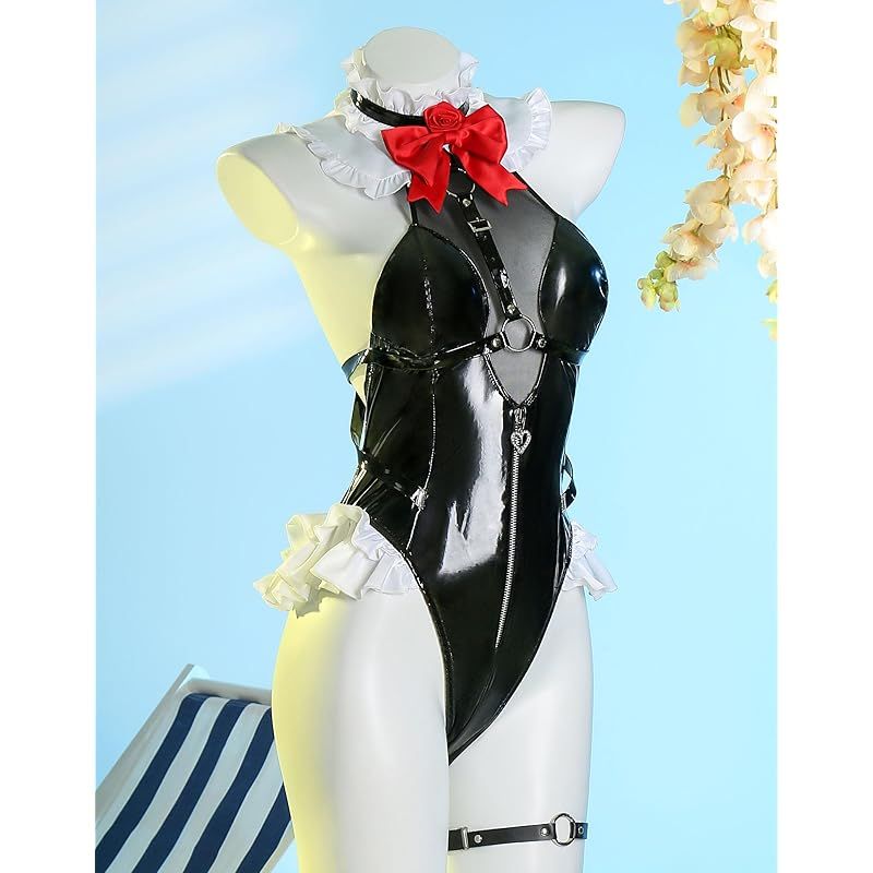 在庫 Miccostumes レディース 大人 美女 女神 ゴスロリ娘 アニメ ゲーム かっこいい かわいい 萌え セクシー 胸開き ボディスーツ レオタード ゴスロリ服 給仕服 コスプレ コスチューム コス 衣装 仮装 変身 変装 撮影 お化 0