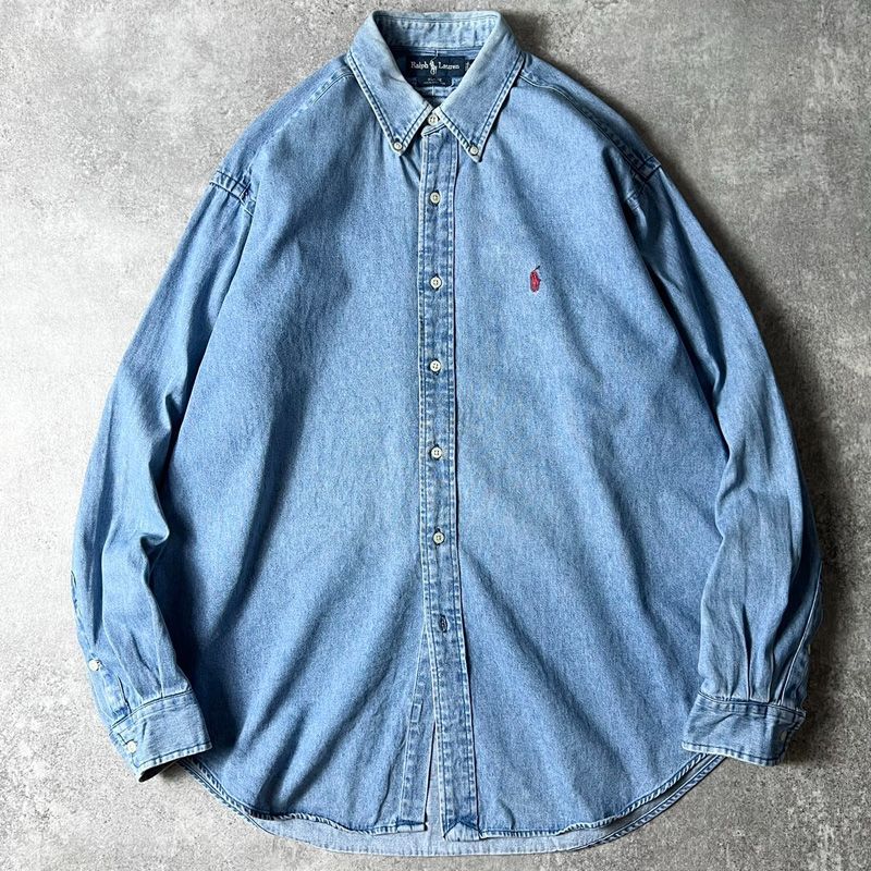 美品 ラルフローレン 90's デニムシャツ ボタンダウン オーバーサイズ WMPOSHTNDO20734400_1?$VS_1500$