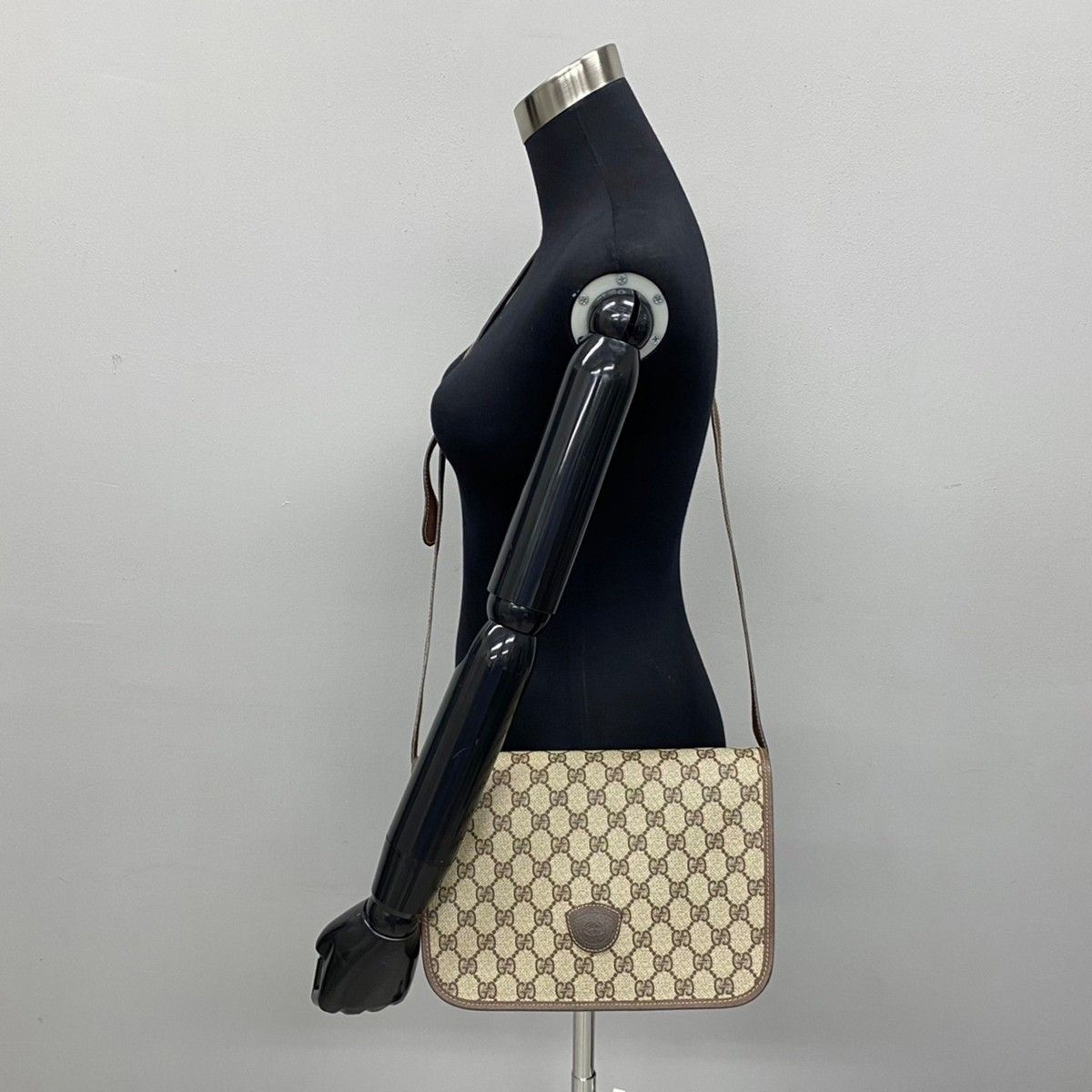 美品 GUCCI グッチ オールドグッチ ヴィンテージ レザー 本革 GG 