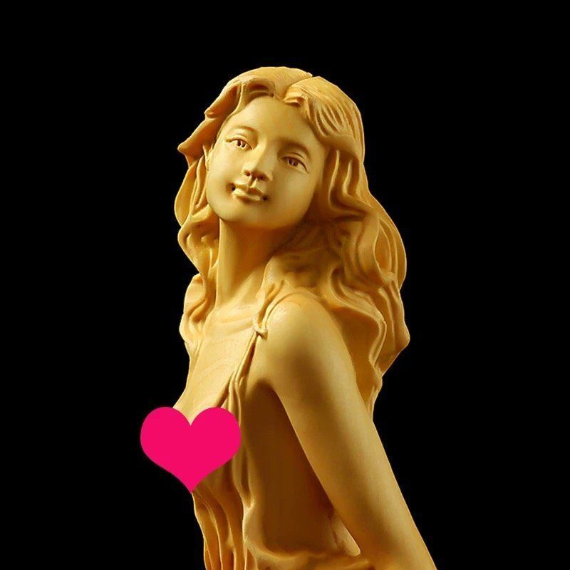 極上品 女神 置物 美少女 彫刻 少女 女性 彫刻工芸品 美女 木工