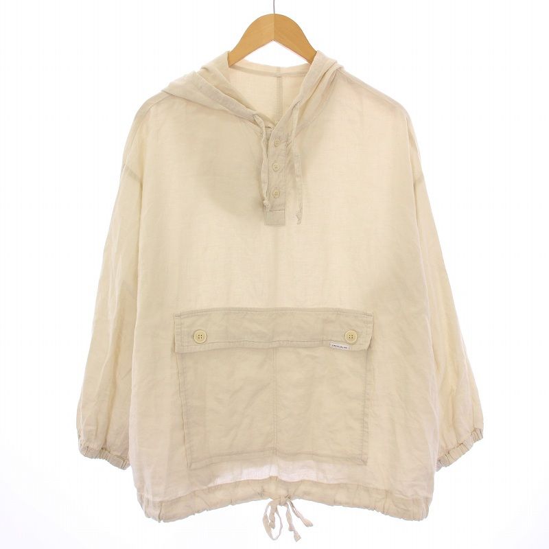 ネストローブ nest Robe プルオーバーパーカー アノラック ハーフボタン 長袖 麻 リネン F ベージュ /BB レディース ネストローブ nest Robe プルオーバーパーカー アノラック