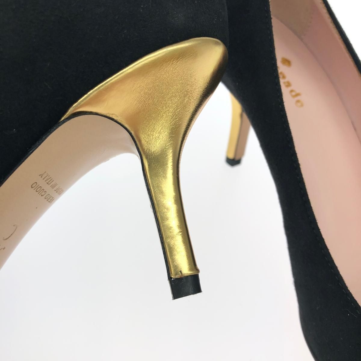 ☆美品☆ケイトスペード パンプス ブラック スエード 24cm 太ヒール5cm Kate spade ケイトスペード パンプス 表記サイズ:5.5 スエード