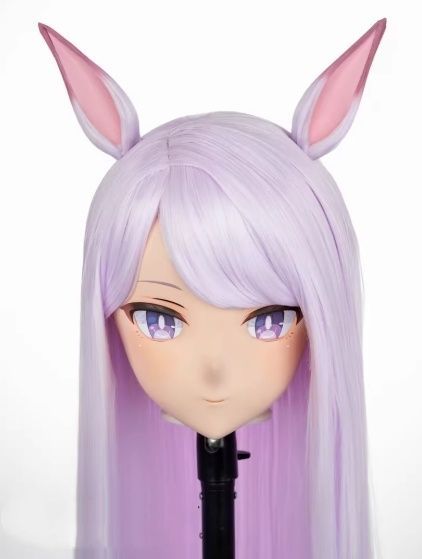 全頭マスク カツラ付き ロック付き NO.293 ドール ヘッドロリータ人形 コスプレ 変身 仮装 着ぐるみ 二次元美少女