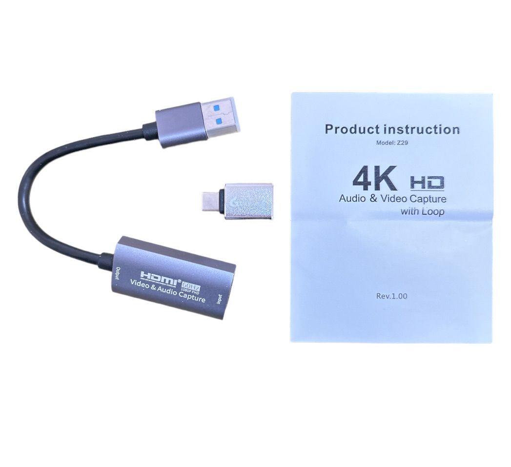 GUERMOK動画キャプチャーボード、USB 3.0 HDMIからUSBC ビデオキャプチャー、4K 1080P60キャプチャデバイス、ゲームライブス