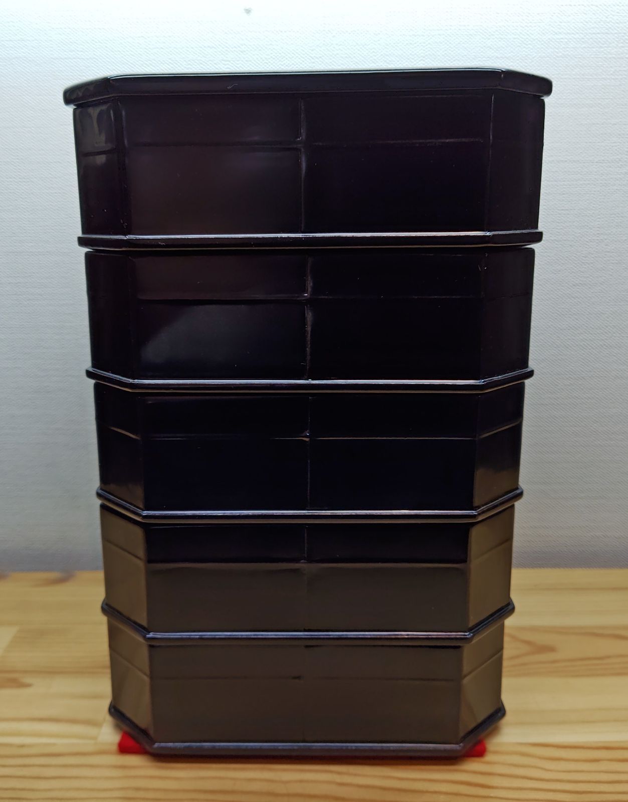 逢絢亭 茶道具 縁高重 京塗 真塗 木製 ５段 北村葵春 共箱入り