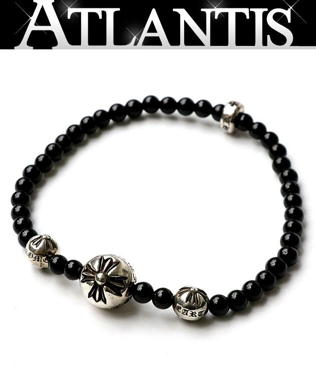 クロムハーツ ビーズブレスレット ブラックトルマリン 10MM CHROME HEARTS（クロムハーツ） ブレスレット 10mm BEAD ブラック