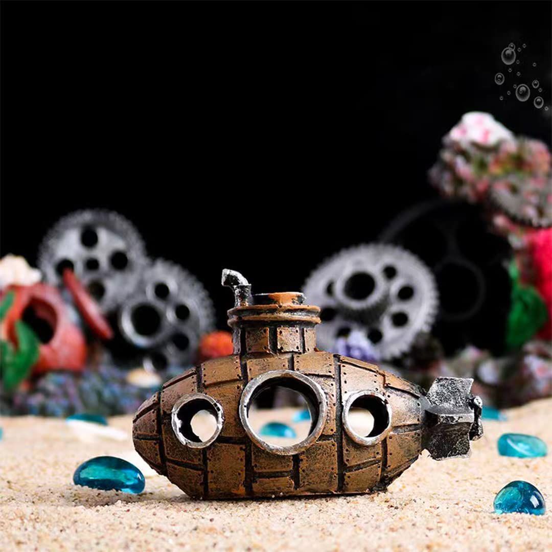 数量限定】アクアリウム 水槽 潜水艦 サブマリン 装飾 隠れ家