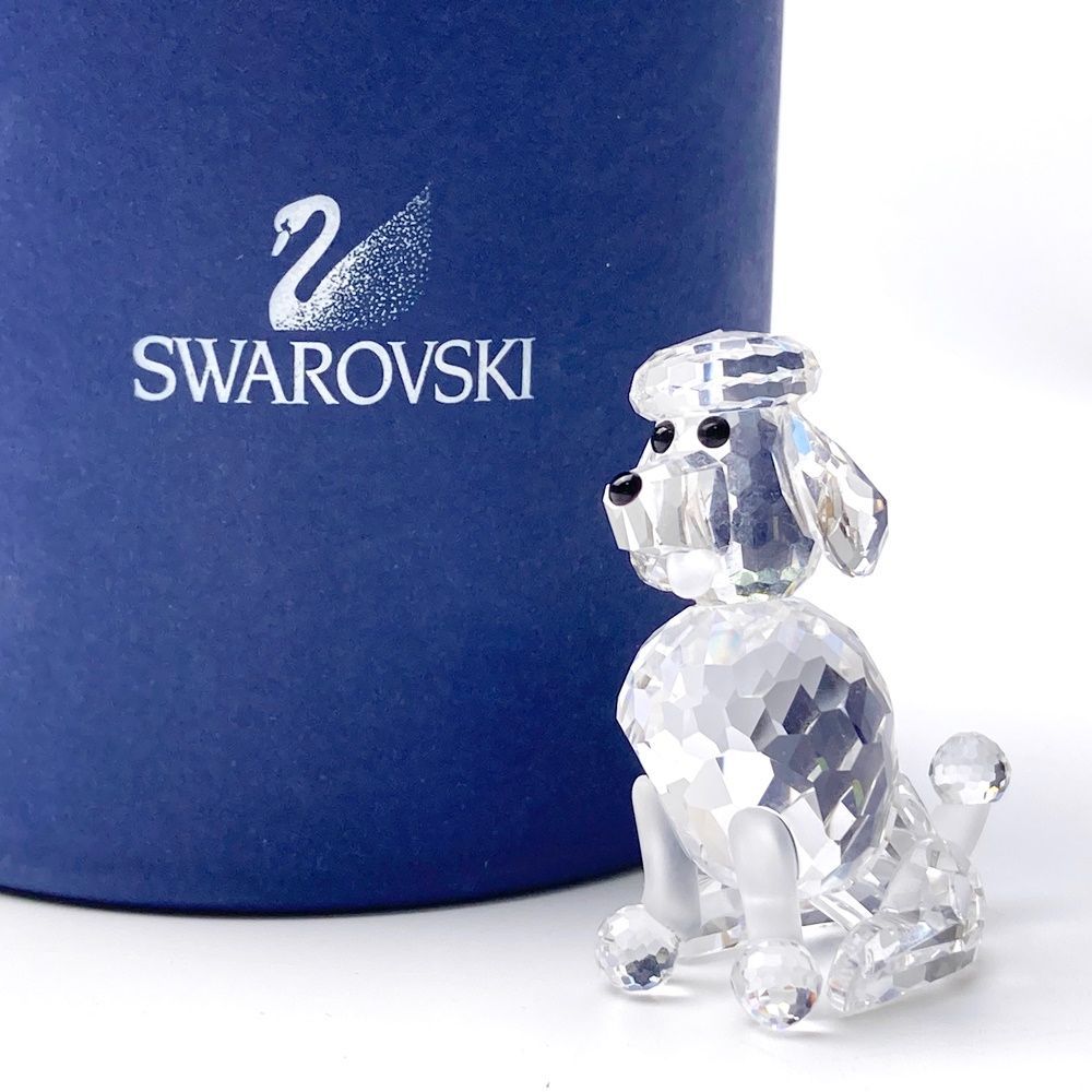 rm) SWAROVSKI スワロフスキー 座りプードル 犬 プードル 181317 置物 ※中古 美品 保管品 箱付 ⑤