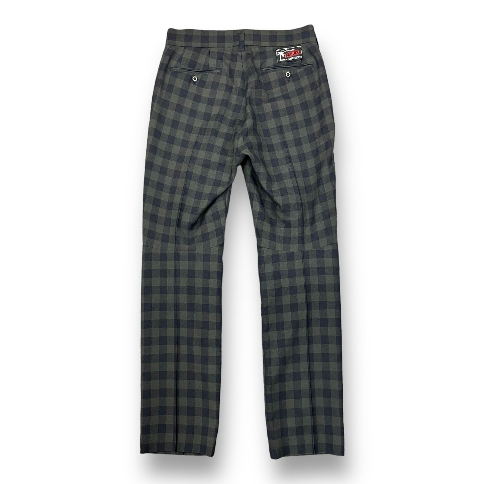 定価63800円 美品 DAIRIKU 22AW Biker Check Deck Detail Slacks バイカー チェック デック  ディティール スラックス パンツ ダイリク 22AW B-2 ネイビー＆グレー 31