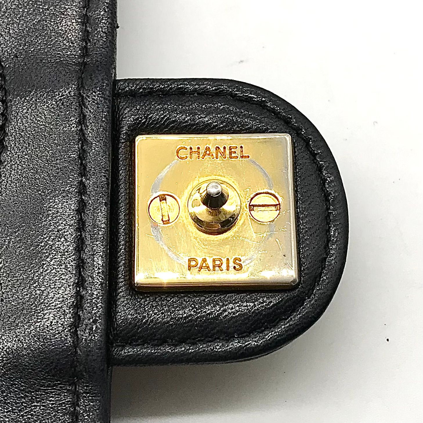 CHANEL シャネル ココマーク マトラッセ ラムスキン プッシュロック