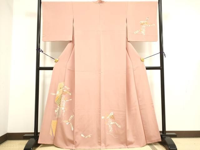 平和屋着物▽訪問着 単衣 草花文 正絹 逸品 DAAS0058az 平和屋着物