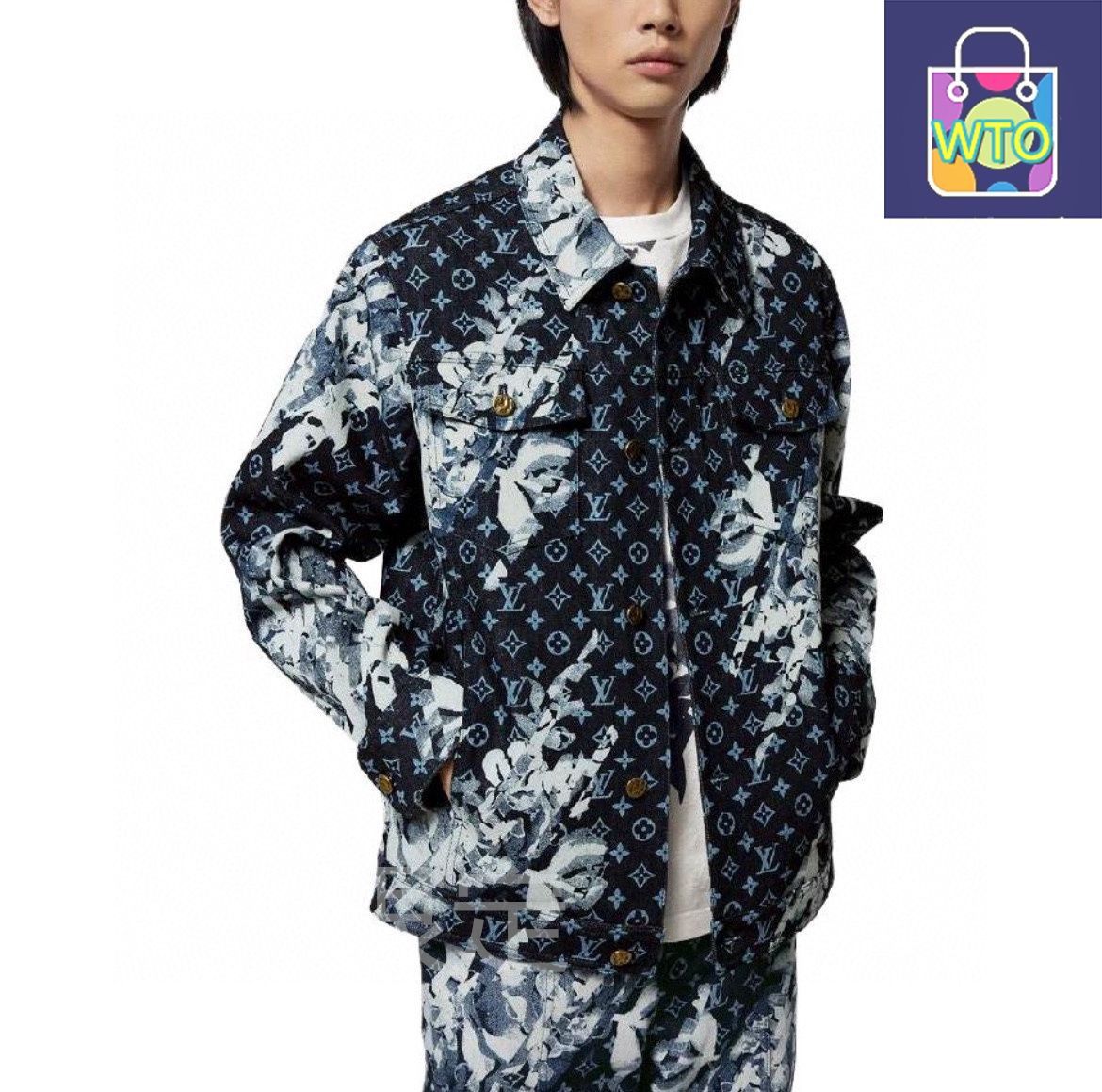 ✨未使用タグ付き✨　LOUIS VUITTON 草間彌生　デニムジャケット　48 ヴィトン×草間彌生 23AW コットン デニムジャケット 48 メンズ