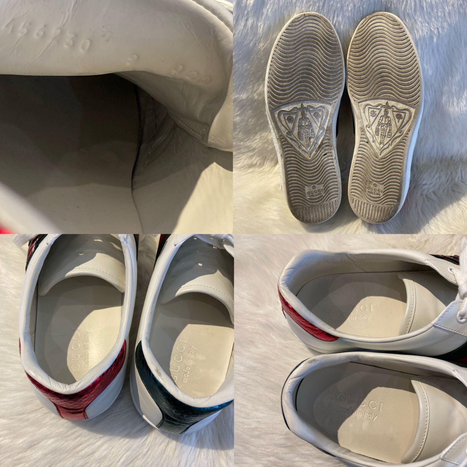 GUCCI グッチ エンブロイダリー スネーク ローカット スニーカー