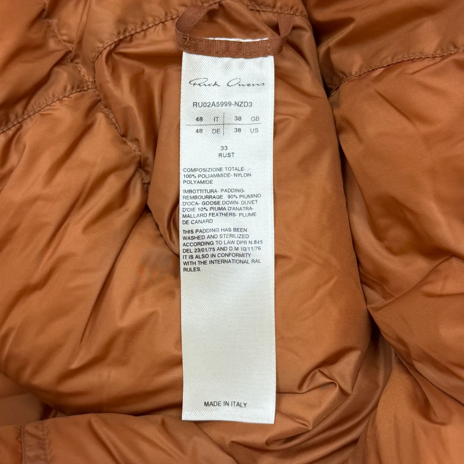 Rick Owens 21AW フーデッドスリーブレスダウンジャケット ダウンベスト リックオウエンス RU02A5999-NZD3 ラスト 48 931M9 KANDAIZUMI_COM