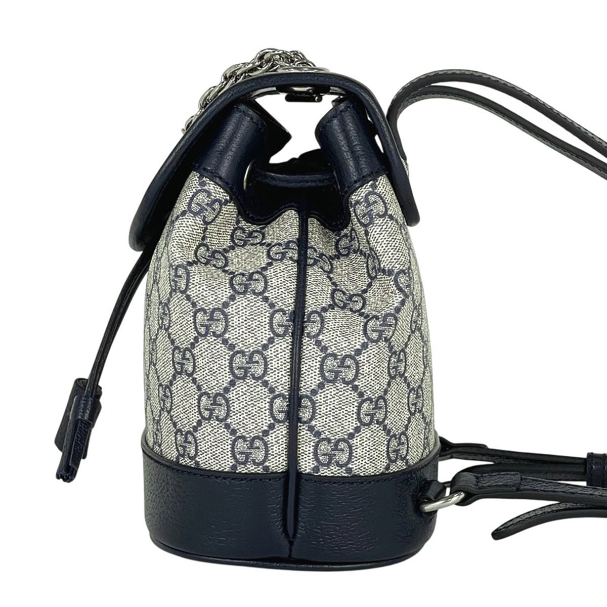 グッチ GUCCI GG柄 リュックサック デイバッグ バックパック ダブルG シェリーライン ウェブ リュック GGスプリーム ネイビー 795221 レディース