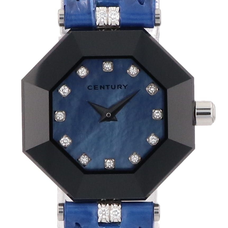 センチュリー CENTURY タイムジェム 腕時計 WG レザー ダイヤモンド