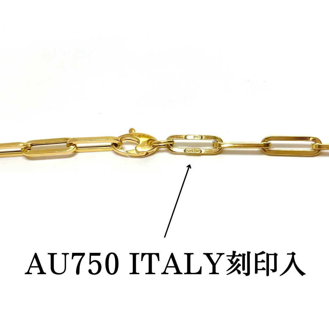新品】ITALY製 K18 ロングアズキ チェーン ネックレス 50cm - www ...