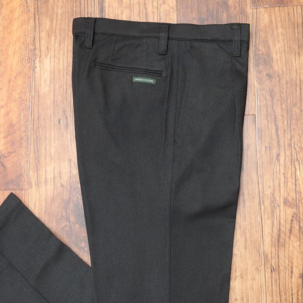  秋冬 82 cm ワンタックパンツ ストレッチ ウエスト伸縮 ウォッシャブル 洗濯OK イージーケア メンズ 紳士 グリーンクラブ 黒 ブラック mb 376 スラックス パンツ