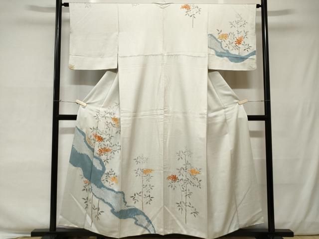 平和屋着物○訪問着 白山紬 友禅 作家物 南天文 銀座おゝ