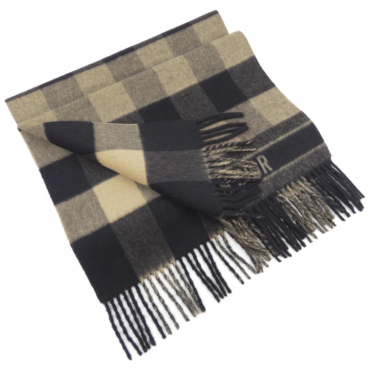 クリスチャンディオール シルク100％ストール ロゴプレート フリル