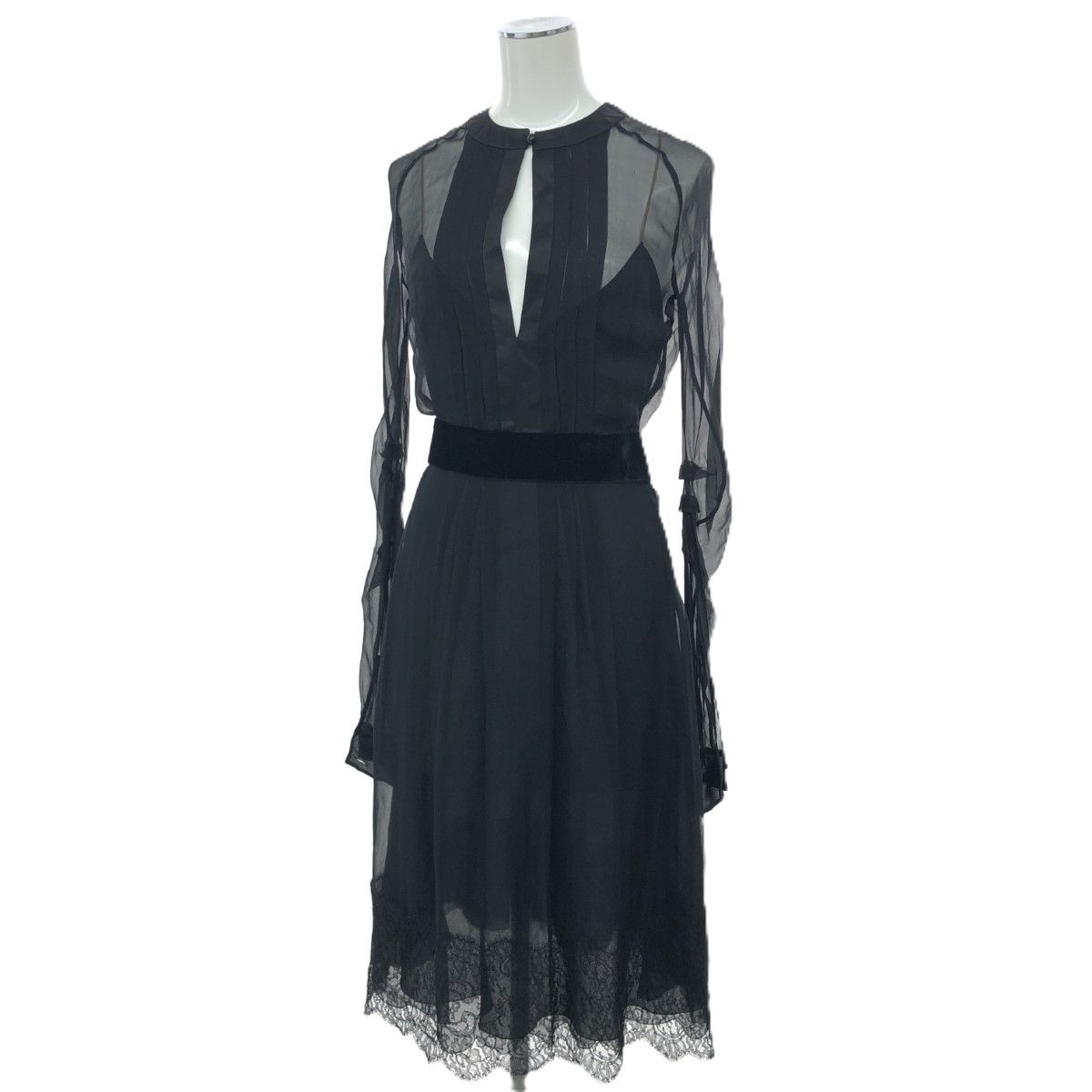 miumiu ミュウミュウ 長袖ワンピース サイズ:38 ブラック レディース  