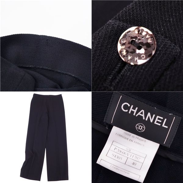 シャネル CHANEL 03C パンツ ロングパンツ 無地 ウール ボトムス レ