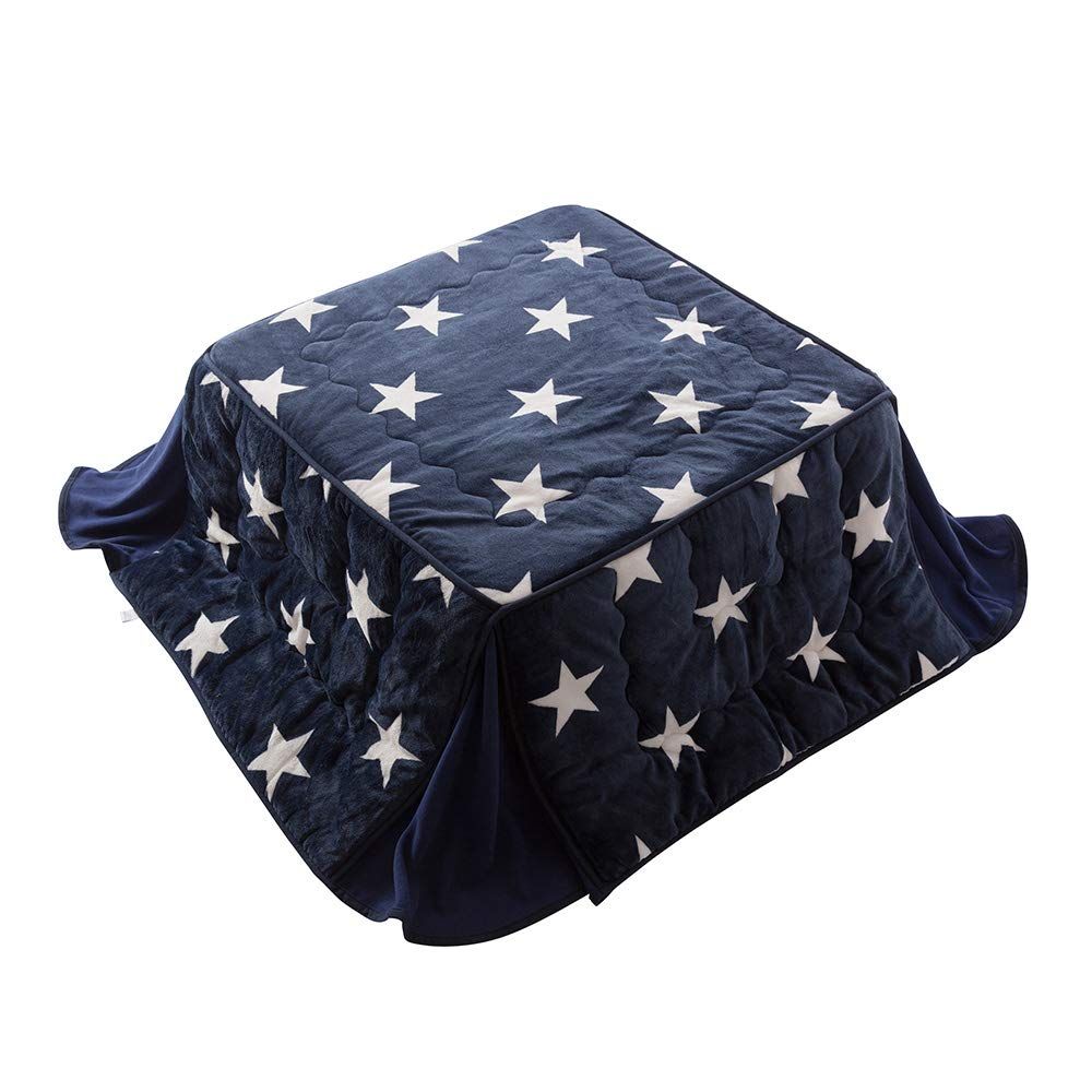 数量限定】ナイスデイ こたつ布団・こたつマット 星柄ネイビー 正方形