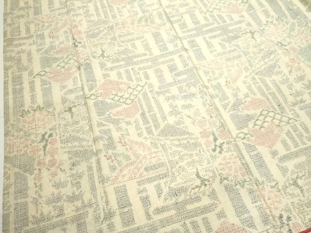 平和屋着物○本場結城紬 重要無形文化財 100亀甲 飛び亀甲 エ霞松竹梅