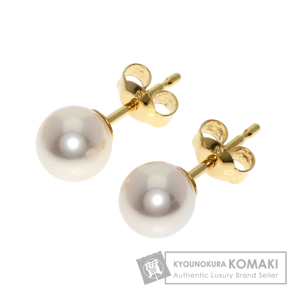 【新品同様】 タサキ K18 9.0-9.4mm バロックパール ピアス 箱付き 245☆タサキ K18 ベビーパール 9珠ずつ フープ イヤリング 箱