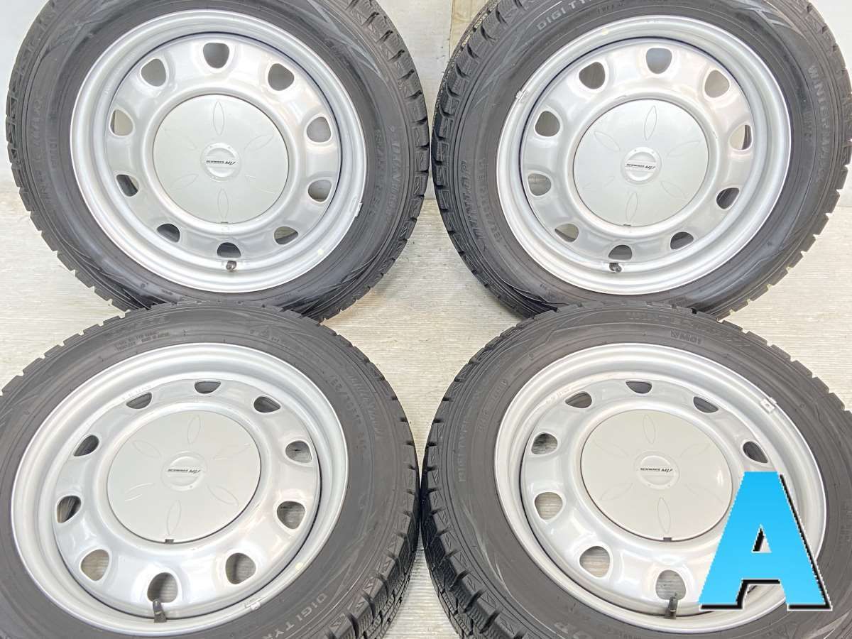 185/60R15  nダンロップ ウィンターマックス WM01 n　 SCHWARZ MV Ｖ13 n15x5.5  100/114.3-4穴 n中古タイヤ スタッドレスタイヤ ホイールセット 4本セットn w15240125032