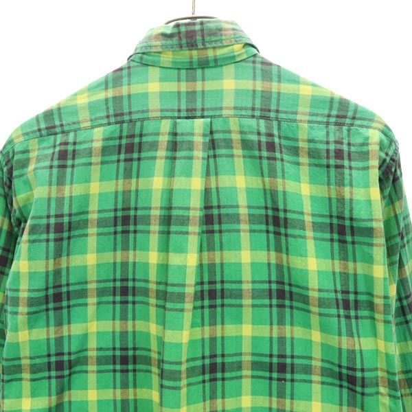 ネペンテス 日本製 チェック柄 長袖 ボタンダウンシャツ S 緑系 NEPENTHES メンズ 【中古】 【221025】 メール便可