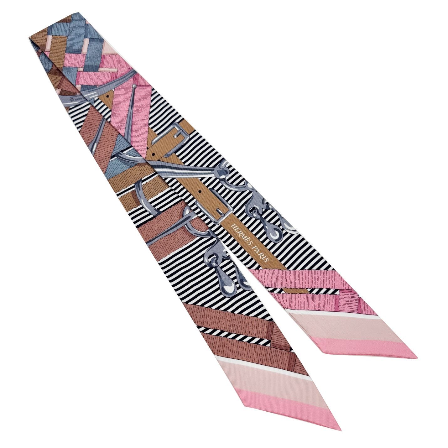 【新品】エルメス　ツイリー　2本セット　Twilly 馬術・シュミーズ スカーフ HERMES エルメス ツイリー トゥイリー 馬銜 シュミーズ シルク